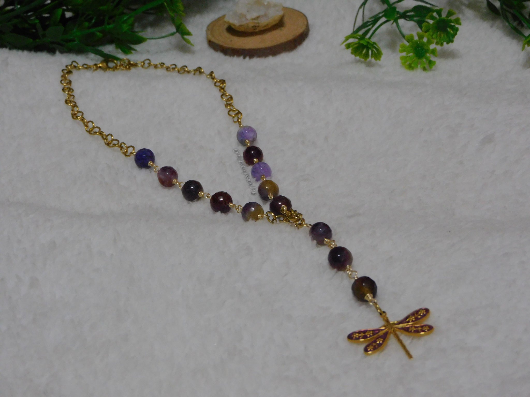 Purple Dragonflie Necklace