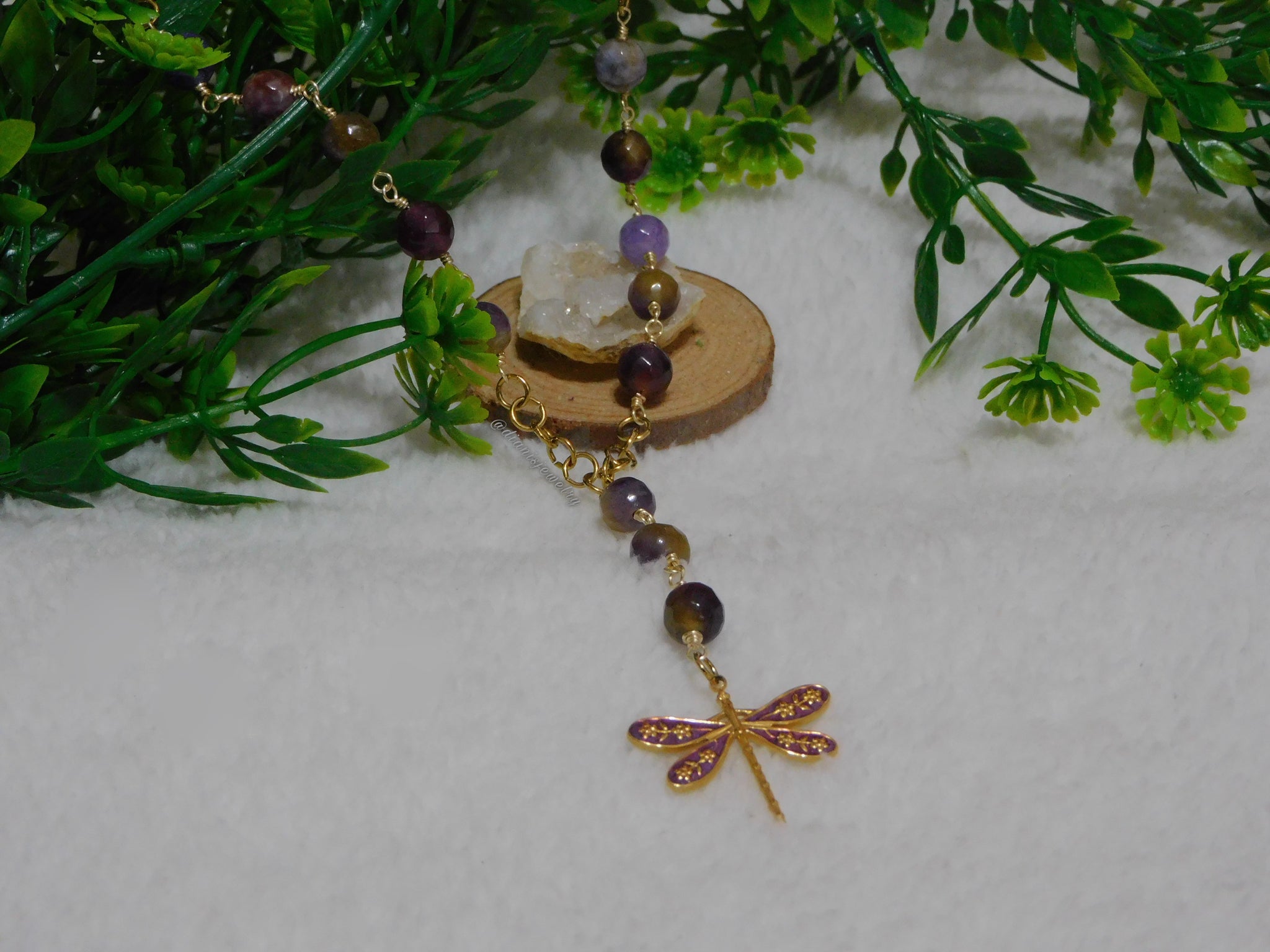 Purple Dragonflie Necklace