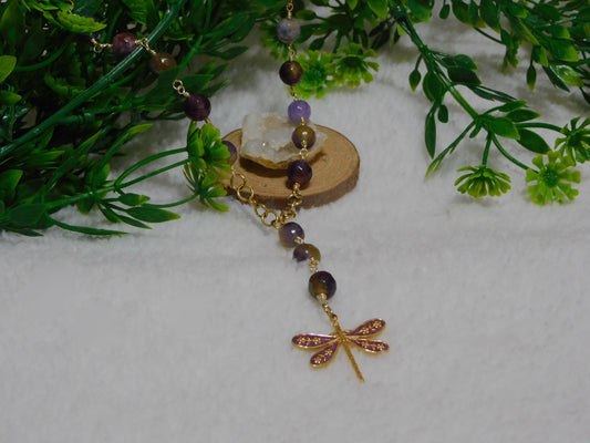 Purple Dragonflie Necklace
