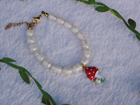 Mushroom & Pearls Bracelet